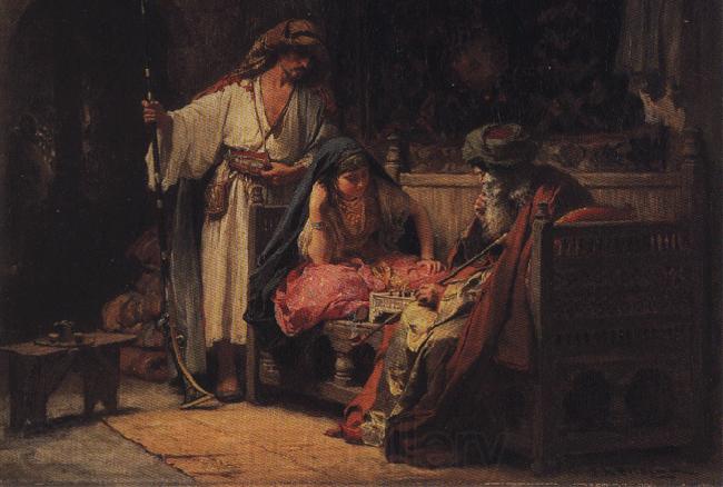 Frederick Arthur Bridgman A Challenging Moment. Spain oil painting art